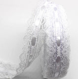 New 30mm white lace ribbon 5y/10/20 yards DIY handmade material headdress hair bow Christmas wedding decoration satin