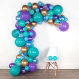 Popxstar 98Pcs Purple Blue Latex Balloons Garland Set Mermaid Theme Party Supplies For Baby Shower Kids Girls Birthday Event Decor