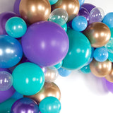 Popxstar 98Pcs Purple Blue Latex Balloons Garland Set Mermaid Theme Party Supplies For Baby Shower Kids Girls Birthday Event Decor