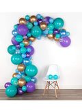 Popxstar 98Pcs Purple Blue Latex Balloons Garland Set Mermaid Theme Party Supplies For Baby Shower Kids Girls Birthday Event Decor