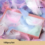 Popxstar 100pcs/bag Colorful Feathers Gift Packing Material Box Filler Supplies Diy Craft Wedding Birthday Party Decoration Accessories