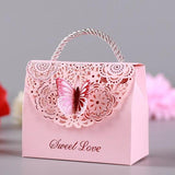 Popxstar 50pcs 3D Stereoscopic Flowers and Butterflies Wedding Favors Gift Bag for Guests Baby Shower Candy Box Birthday Party Candy Bag